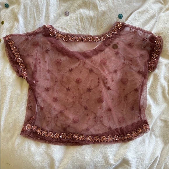 Free people mesh cropped top with sequins - Picture 2 of 2